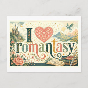 "I [Heart] Romantasy" Postcard