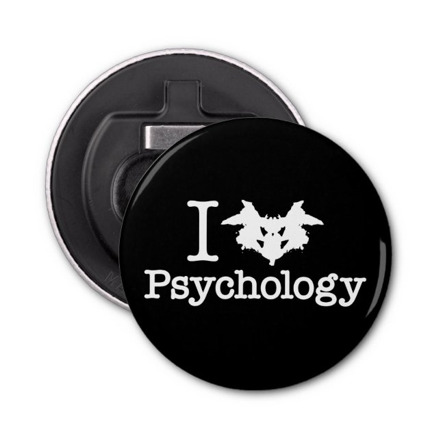 I Heart (Rorschach Inkblot) Psychology Bottle Opener (Front)