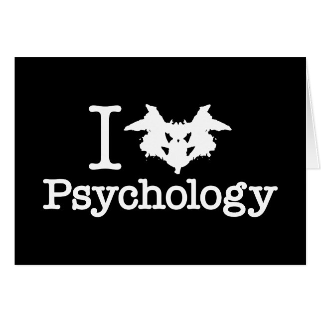 I Heart (Rorschach Inkblot) Psychology Card (Front Horizontal)