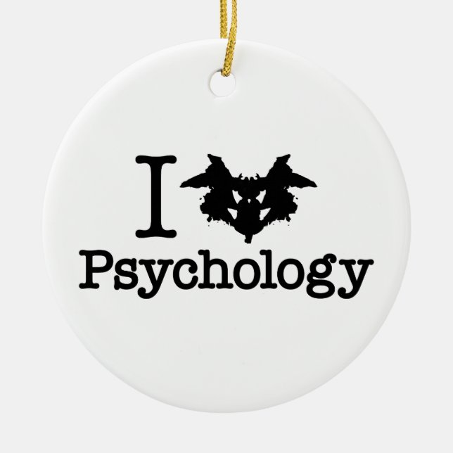 I Heart (Rorschach Inkblot) Psychology Ceramic Ornament (Front)