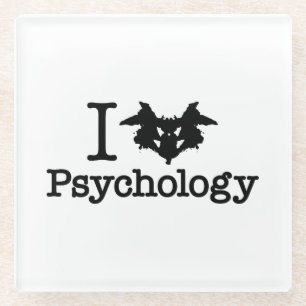 I Heart (Rorschach Inkblot) Psychology Glass Coaster