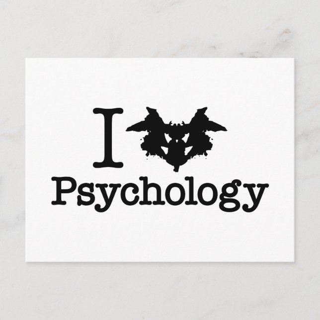 I Heart (Rorschach Inkblot) Psychology Postcard (Front)