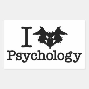 I Heart (Rorschach Inkblot) Psychology Rectangular Sticker