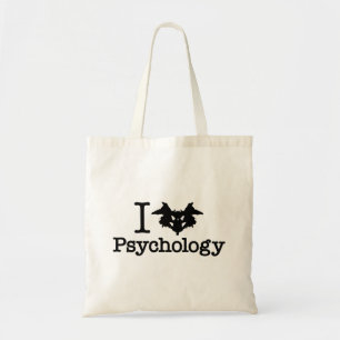 I Heart (Rorschach Inkblot) Psychology Tote Bag