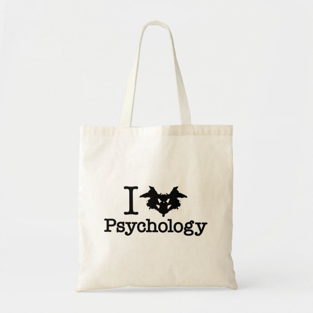 I Heart (Rorschach Inkblot) Psychology Tote Bag (Front)