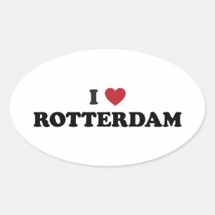 I Heart Rotterdam Netherlands Oval Sticker