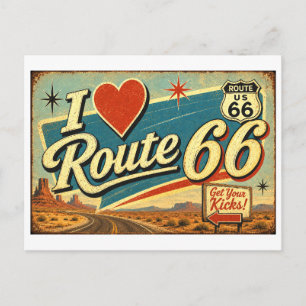 "I [Heart] Route 66" Postcard