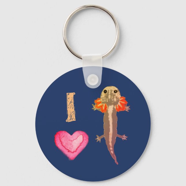 I Heart Salamander Key Ring (Front)