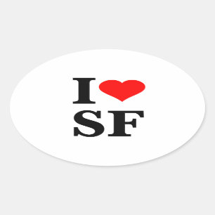I Heart San Francisco Oval Sticker