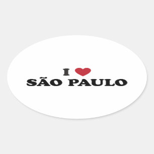 I Heart Sao Paulo Brazil Oval Sticker