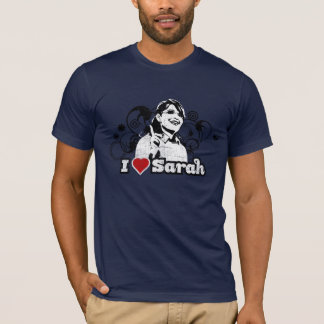 I heart Sarah Swirls b/w red T-Shirt