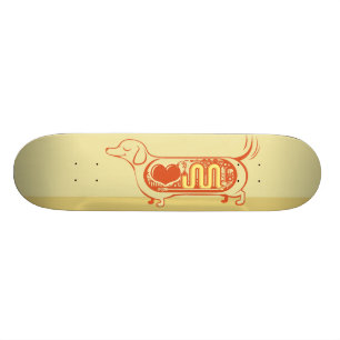 I heart sausage dogs skateboard