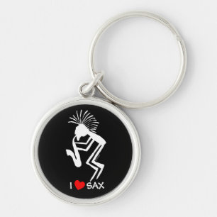 I HEART SAX KEY RING