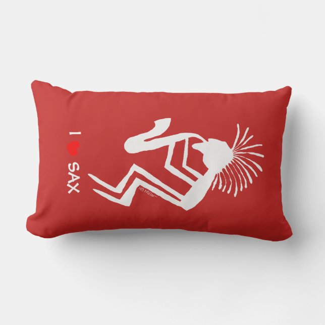 I HEART SAX LUMBAR CUSHION (Front)