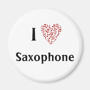 I Heart Saxophone - Music Instrument Magnet