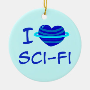 I Heart Sci-Fi Ceramic Tree Decoration