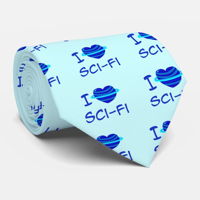 I Heart Sci-Fi Tie (Rolled)