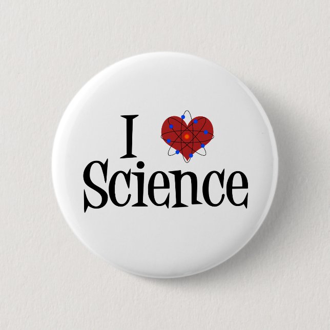 I Heart Science 6 Cm Round Badge (Front)