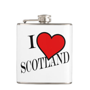 I Heart Scotland bk flacn Hip Flask