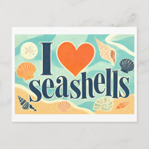"I [Heart] Seashells" Postcard