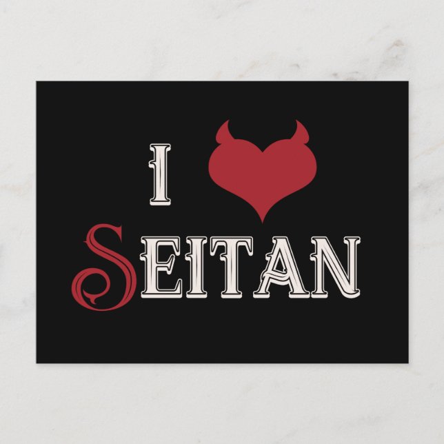 I "heart" Seitan funny vegan design Postcard (Front)