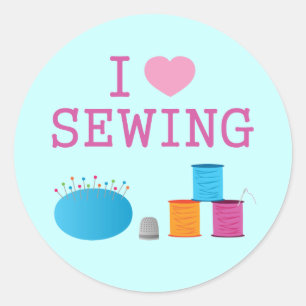 I Heart Sewing Classic Round Sticker