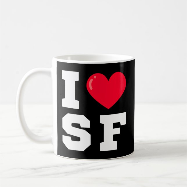 I Heart Sf Athletic Font Coffee Mug (Left)