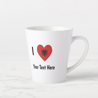 I (Heart Shaped Albanian Flag) Personalised  Latte Mug