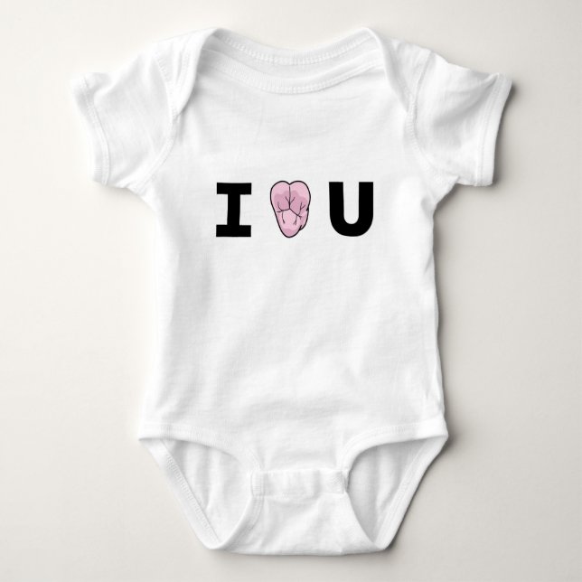 "I [Heart-Shaped-Molar} U" Baby Creeper (Front)