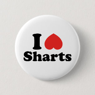 I Heart Sharts 6 Cm Round Badge