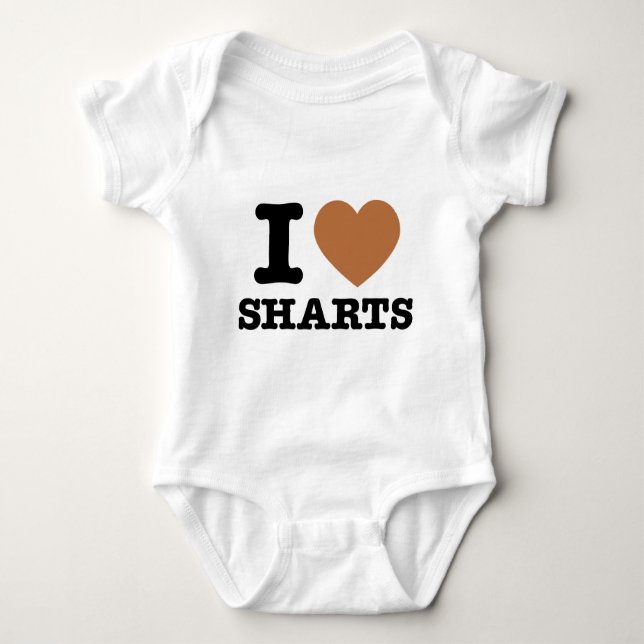 I Heart Sharts Baby Bodysuit (Front)