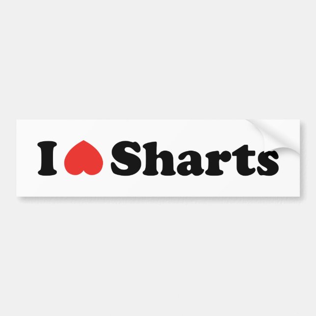 I Heart Sharts Bumper Sticker (Front)