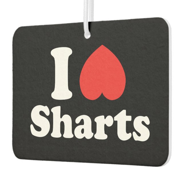 I Heart Sharts Car Air Freshener (Left)