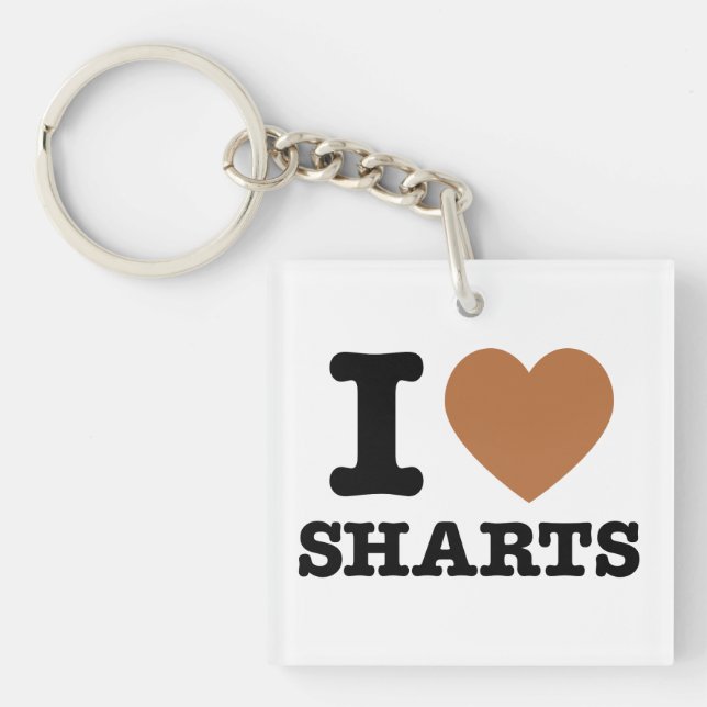 I Heart Sharts Funny Icon Graphic Key Ring (Front)
