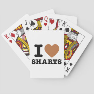 I Heart Sharts Funny Icon Graphic Playing Cards