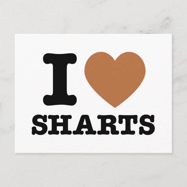 I Heart Sharts Funny Icon Graphic Postcard (Front)