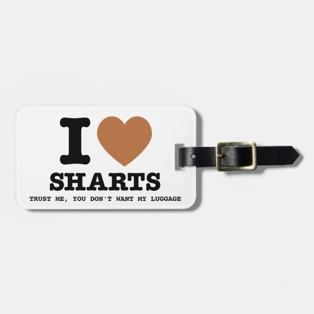 I Heart Sharts Luggage Tag (Front Horizontal)