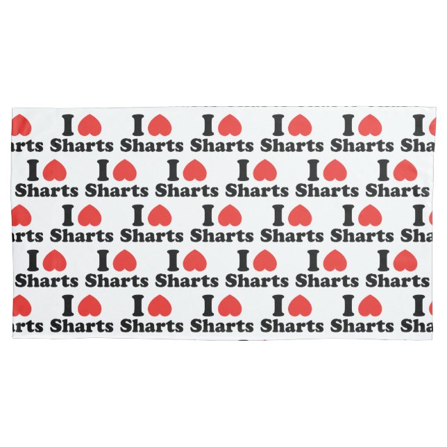 I Heart Sharts Pillowcase (Front-Left)