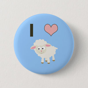 I heart Sheep 6 Cm Round Badge