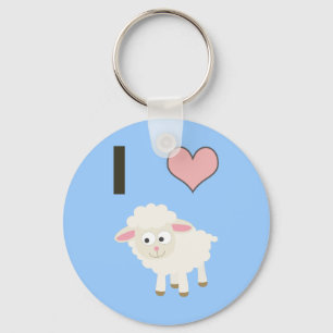 I heart Sheep Key Ring