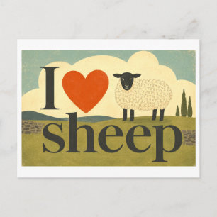 "I [Heart] Sheep" Postcard