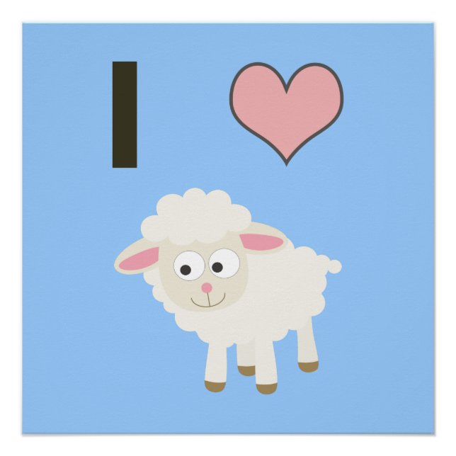 I heart Sheep Poster (Front)