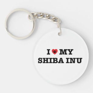 I Heart Shiba Inu Acrylic Keychain
