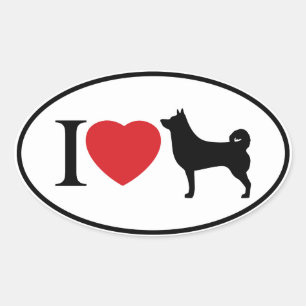 I Heart Shiba Inu - Oval Sticker