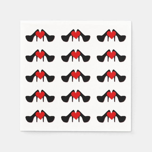 I Heart Shoes Pattern Napkins (Front)