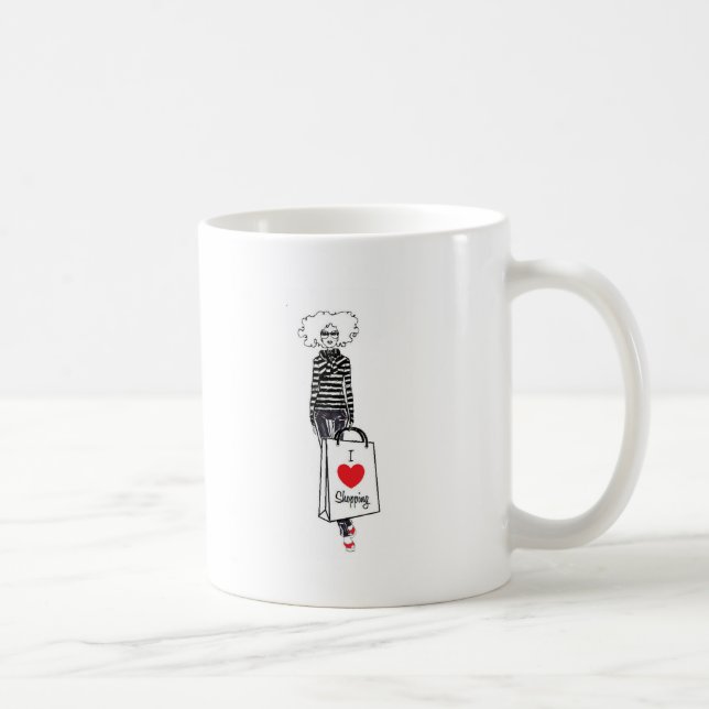 I Heart Shopping Coffee Mug (Right)