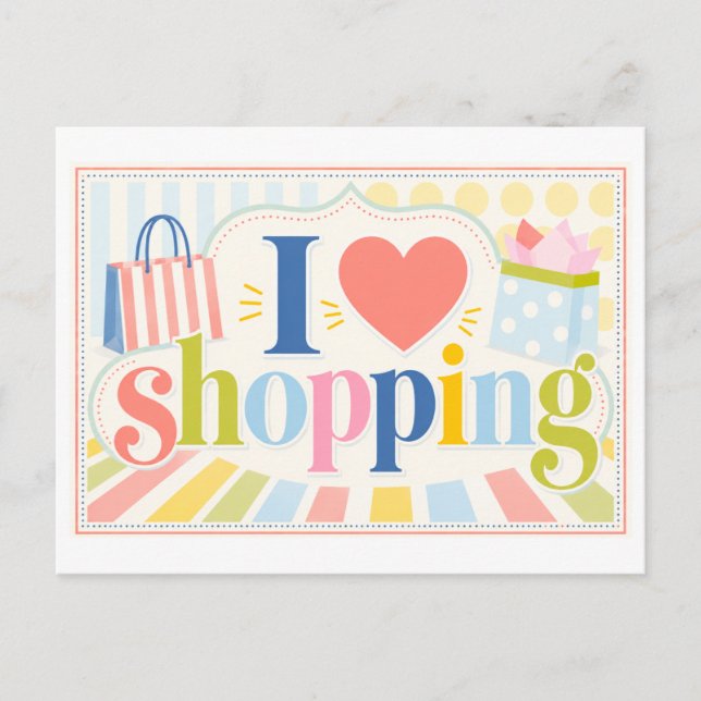 "I [Heart] Shopping" Postcard (Front)