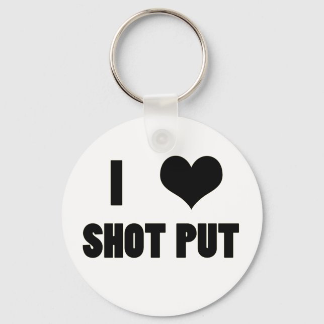I Heart Shot Put, Shot Put Throw Key Chain (Front)