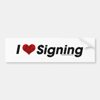 I heart Signing with a Gear Heart! Bumper Sticker