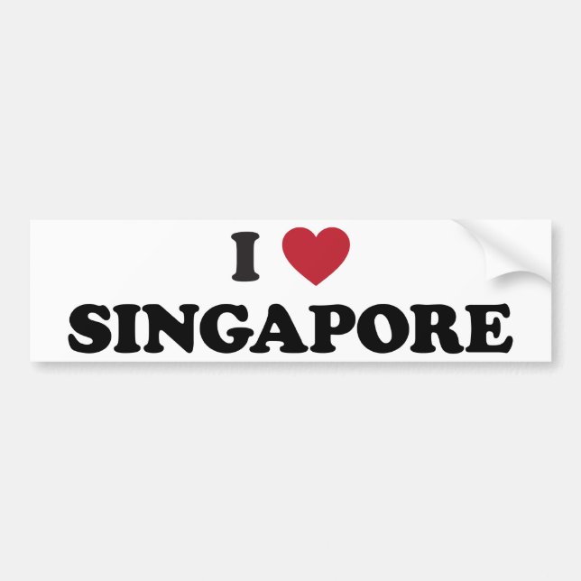 I Heart Singapore Bumper Sticker (Front)